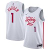 Muške NBA Dres Philadelphia 76ers James Harden 1 Nike 2022-23 City Edition Bijela Swingman